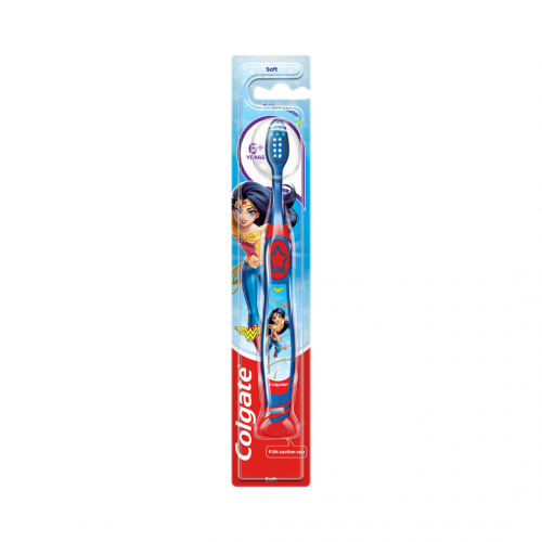 Colgate Παιδική Soft Μαλακή Οδοντόβουρτσα σε κόκκινο χρώμα για 6+ Ετών Wonderwoman 1 τεμάχιο